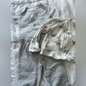 Fisher-Price Gray and White Elephant Matching Set